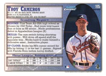 1998 Bowman Chrome - Refractors #135 Troy Cameron Back