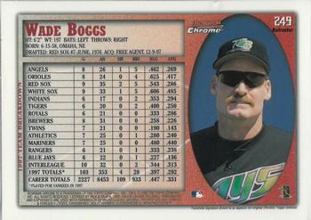 1998 Bowman Chrome - Refractors #249 Wade Boggs Back