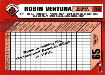 1998 Bowman Chrome - Bowman Rookie Reprints #9 Robin Ventura Back