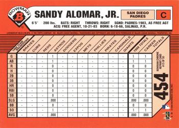 1998 Bowman Chrome - Bowman Rookie Reprints #15 Sandy Alomar, Jr. Back