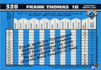 1998 Bowman Chrome - Bowman Rookie Reprints #20 Frank Thomas Back