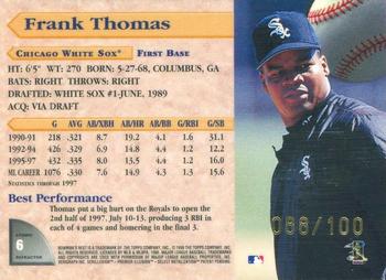 1998 Bowman's Best - Atomic Refractors #6 Frank Thomas Back