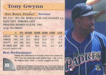 1998 Bowman's Best - Atomic Refractors #23 Tony Gwynn Back