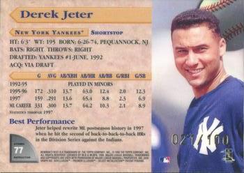1998 Bowman's Best - Atomic Refractors #77 Derek Jeter Back