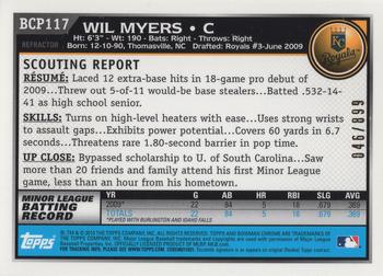 2010 Bowman Chrome - Prospects Purple Refractors #BCP117 Wil Myers Back