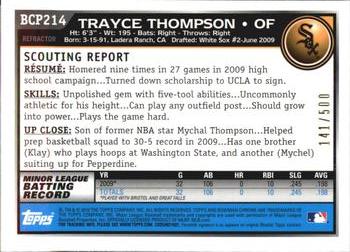 2010 Bowman Chrome - Prospects Refractors #BCP214 Trayce Thompson Back