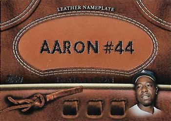 2011 Topps Update - Manufactured Glove Leather Nameplates #MGL-HA Hank Aaron Front