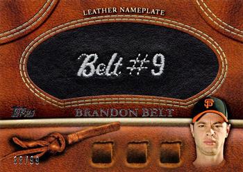 2011 Topps Update - Manufactured Glove Leather Nameplates Black #MGL-BB Brandon Belt Front