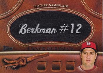 2011 Topps Update - Manufactured Glove Leather Nameplates Black #MGL-LB Lance Berkman Front