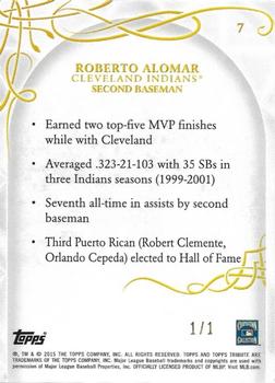 2015 Topps Tribute - Framed Printing Plates Cyan #7 Roberto Alomar Back