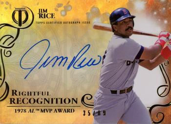 2015 Topps Tribute - Rightful Recognition Autographs #NOW-JR Jim Rice Front