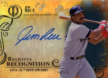 2015 Topps Tribute - Rightful Recognition Autographs Black #NOW-JR Jim Rice Front