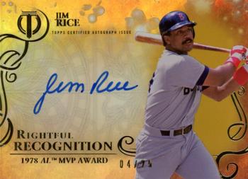 2015 Topps Tribute - Rightful Recognition Autographs Gold #NOW-JR Jim Rice Front