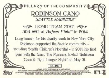 2015 Topps Gypsy Queen - Pillars of the Community #PC-RC Robinson Cano Back