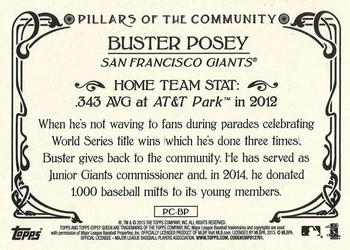 2015 Topps Gypsy Queen - Pillars of the Community #PC-BP Buster Posey Back