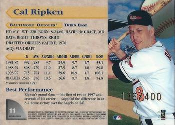 1998 Bowman's Best - Refractors #11 Cal Ripken Back