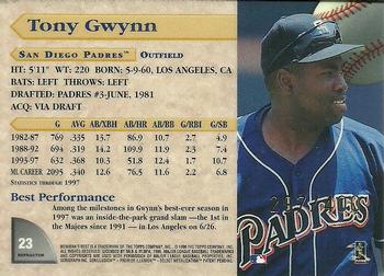 1998 Bowman's Best - Refractors #23 Tony Gwynn Back