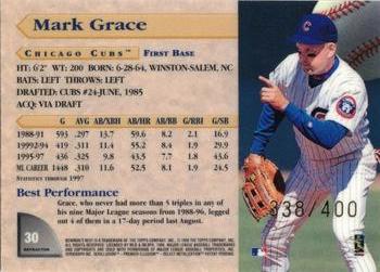 1998 Bowman's Best - Refractors #30 Mark Grace Back
