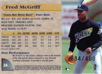1998 Bowman's Best - Refractors #34 Fred McGriff Back