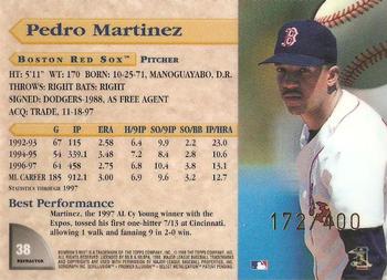 1998 Bowman's Best - Refractors #38 Pedro Martinez Back