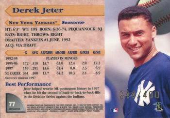 1998 Bowman's Best - Refractors #77 Derek Jeter Back
