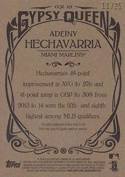 2015 Topps Gypsy Queen - Relics Gold #GQR-AH Adeiny Hechavarria Back