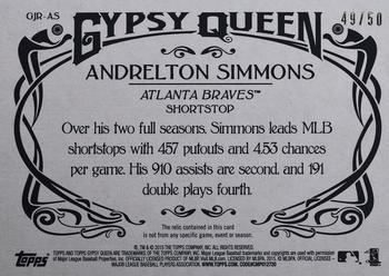 2015 Topps Gypsy Queen - Jumbo Relics #GJR-AS Andrelton Simmons Back