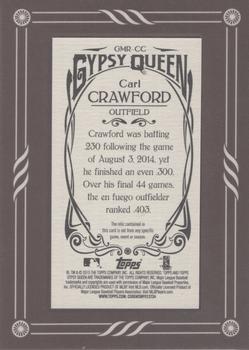 2015 Topps Gypsy Queen - Mini Relics #GMR-CC Carl Crawford Back