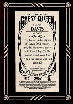 2015 Topps Gypsy Queen - Mini Relics #GMR-CD Chris Davis Back