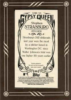 2015 Topps Gypsy Queen - Mini Relics #GMR-SS Stephen Strasburg Back
