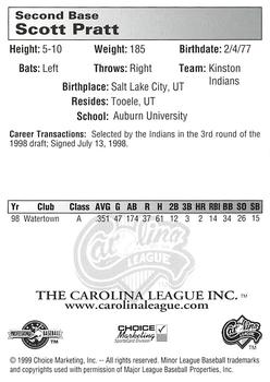 1999 Choice Carolina League Top Prospects #NNO Scott Pratt Back
