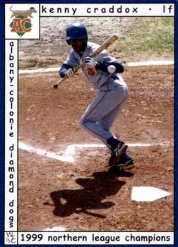 1999 Warning Track Albany-Colonie Diamond Dogs #29 Kenny Craddox Front