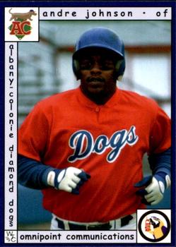 1999 Warning Track Albany-Colonie Diamond Dogs #13 Andre Johnson Front
