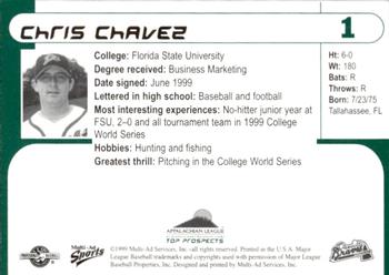 1999 Multi-Ad Appalachian League Top Prospects #1 Chris Chavez Back