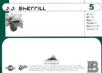 1999 Multi-Ad Appalachian League Top Prospects #5 J.J. Sherrill Back