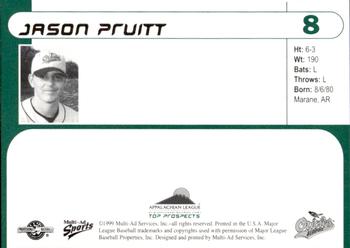 1999 Multi-Ad Appalachian League Top Prospects #8 Jason Pruitt Back