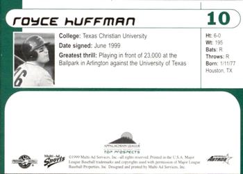 1999 Multi-Ad Appalachian League Top Prospects #10 Royce Huffman Back