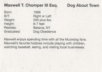 1999 Batavia Muckdogs #NNO Maxwell Chomper Back