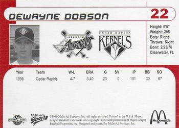 1999 Multi-Ad Cedar Rapids Kernels #NNO Dwayne Dobson Back