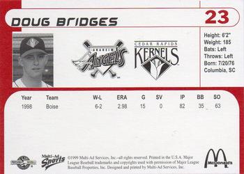 1999 Multi-Ad Cedar Rapids Kernels #NNO Doug Bridges Back