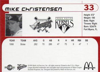 1999 Multi-Ad Cedar Rapids Kernels #NNO Mike Christensen Back