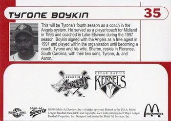1999 Multi-Ad Cedar Rapids Kernels #NNO Tyrone Boykin Back