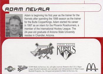 1999 Multi-Ad Cedar Rapids Kernels #NNO Adam Nevala Back