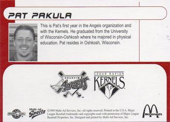 1999 Multi-Ad Cedar Rapids Kernels #NNO Pat Pakula Back