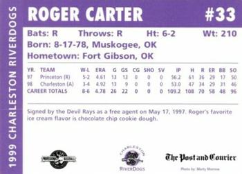 1999 Charleston RiverDogs #NNO Roger Carter Back
