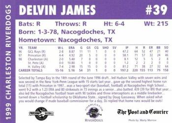 1999 Charleston RiverDogs #NNO Delvin James Back