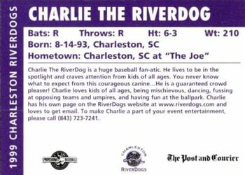 1999 Charleston RiverDogs #NNO Charlie the RiverDog Back