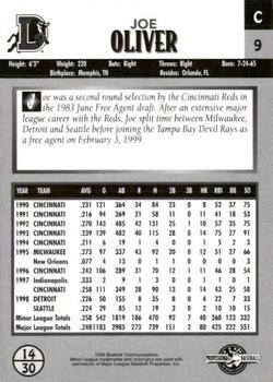 1999 Blueline Durham Bulls #21 Joe Oliver Back