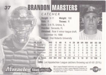 1999 Fort Myers Miracle #NNO Brandon Marsters Back