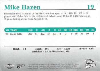 1999 Multi-Ad Fort Wayne Wizards #NNO Mike Hazen Back